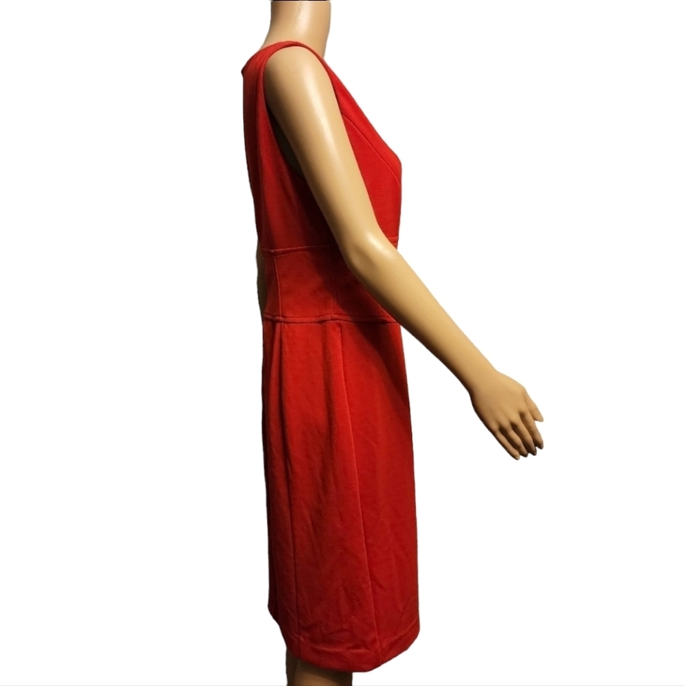 Adrienne Vittadini Red Sleeveless Midi Dress Size 8 - Picture 4 of 10